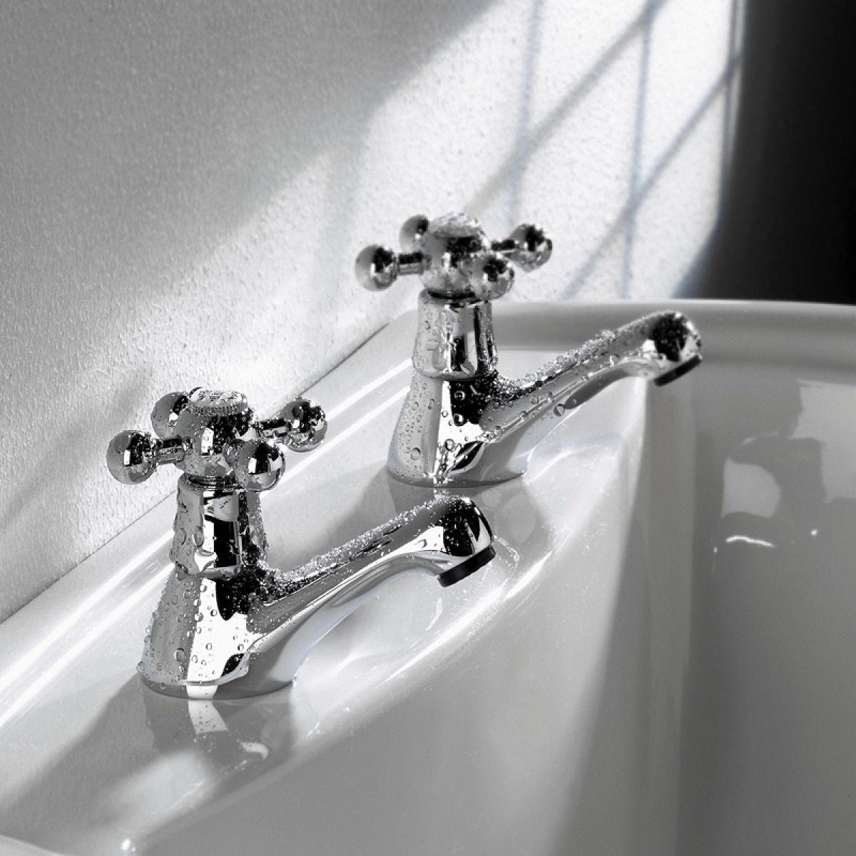 Double Emerald Pillar Tap Basin Mixer