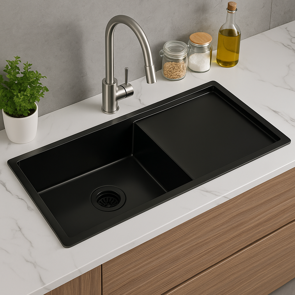 Sillago Paraskevi Single Bowl Charcoal Black Sink