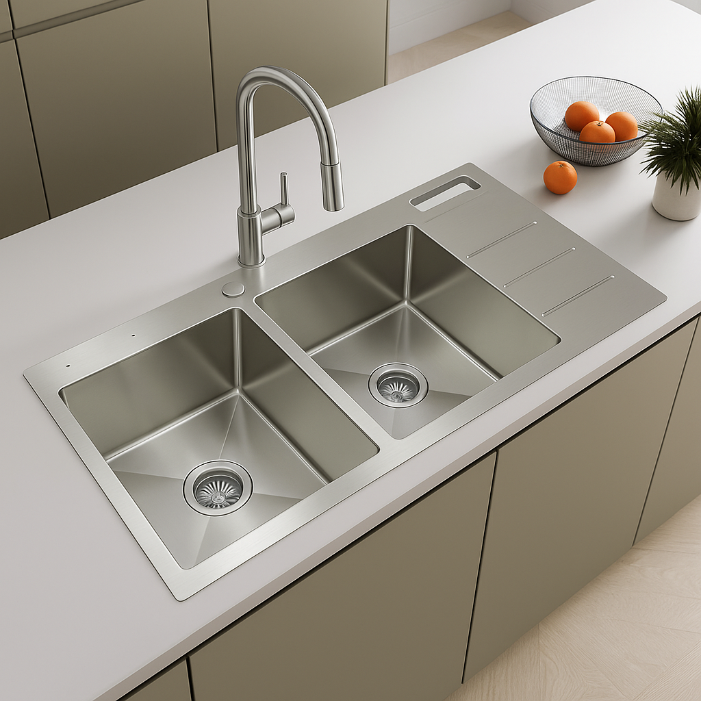 Sillago Facunda Square Double Bowl Kitchen Sink