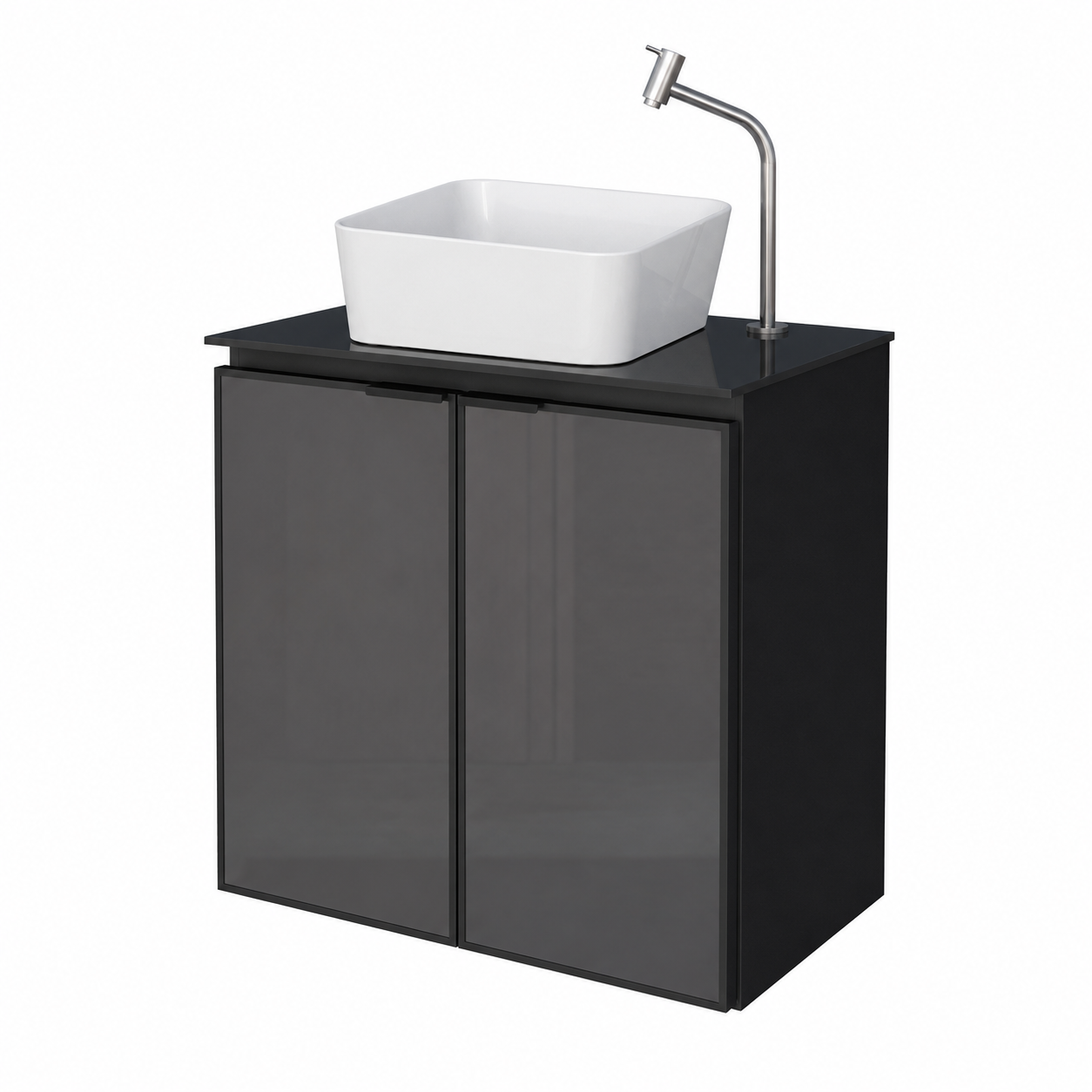 Umbu With Glass Door + Tempered Glass Vanity Cabinet- MAUI Basin
