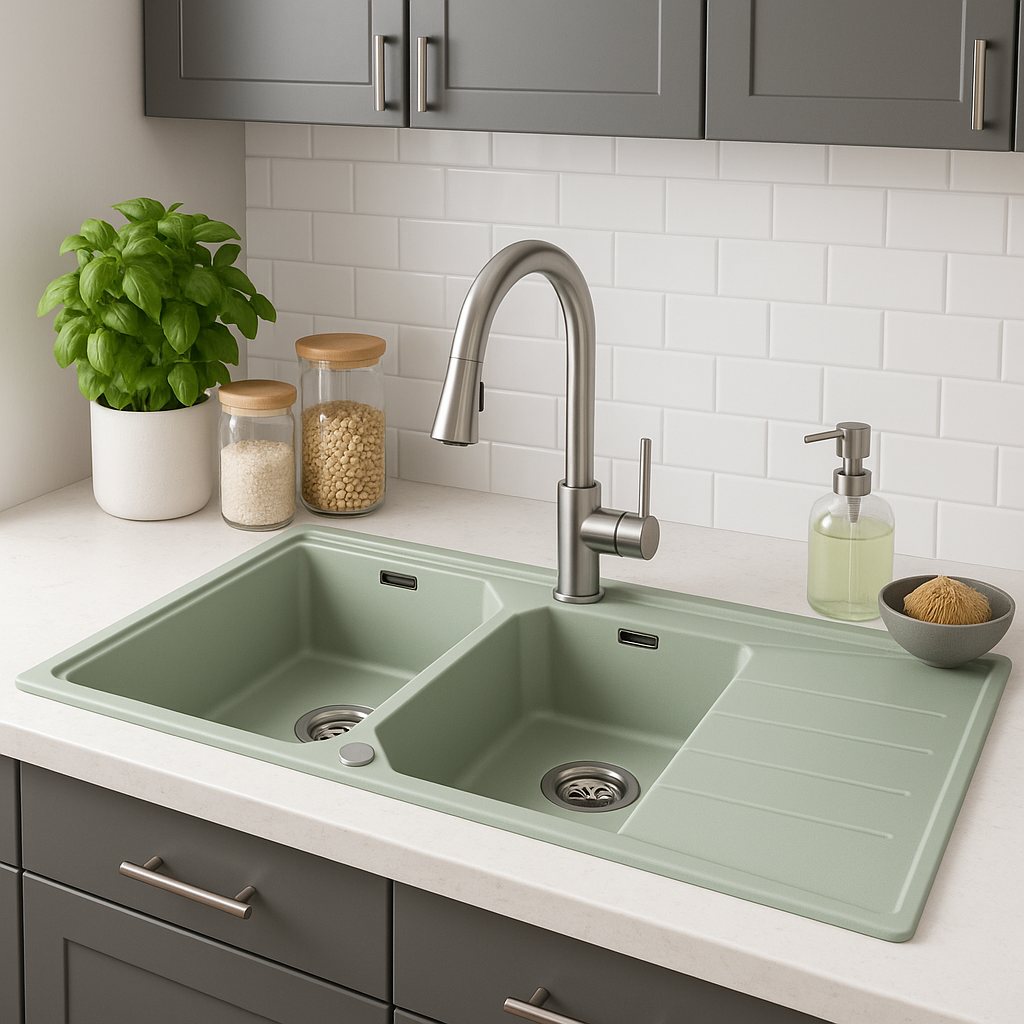 Mahina Double Bowl Quartz Kitchen Sink