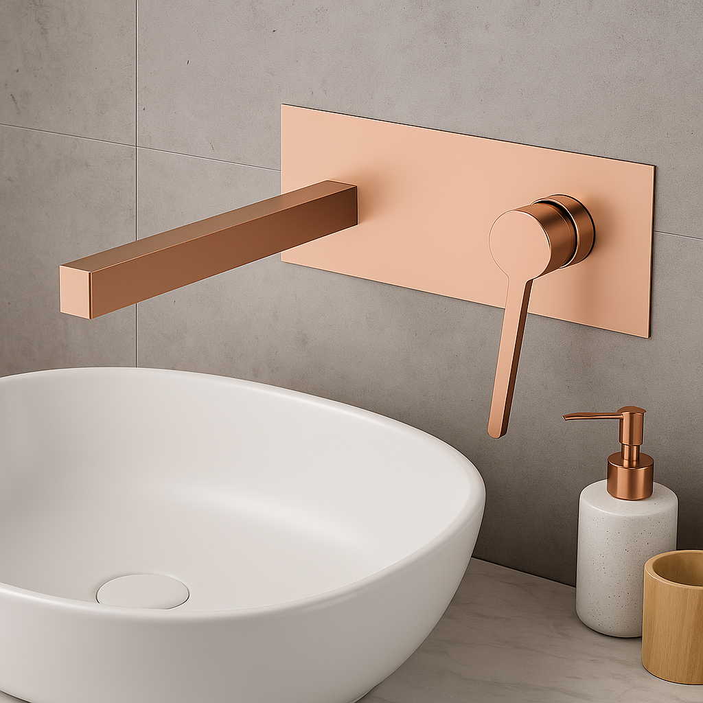 Novara Wall Basin Mixer Brass