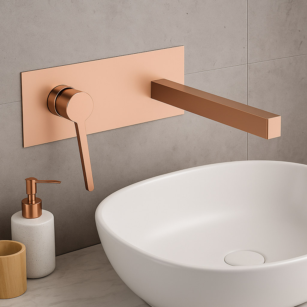 Novara Wall Basin Mixer Brass