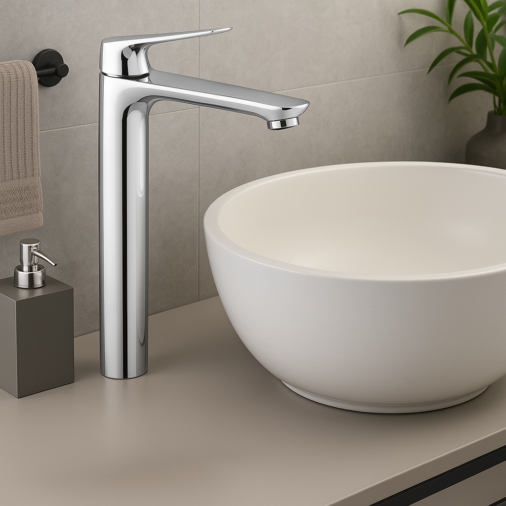 Fabro Basin Mixer Brass - Tall