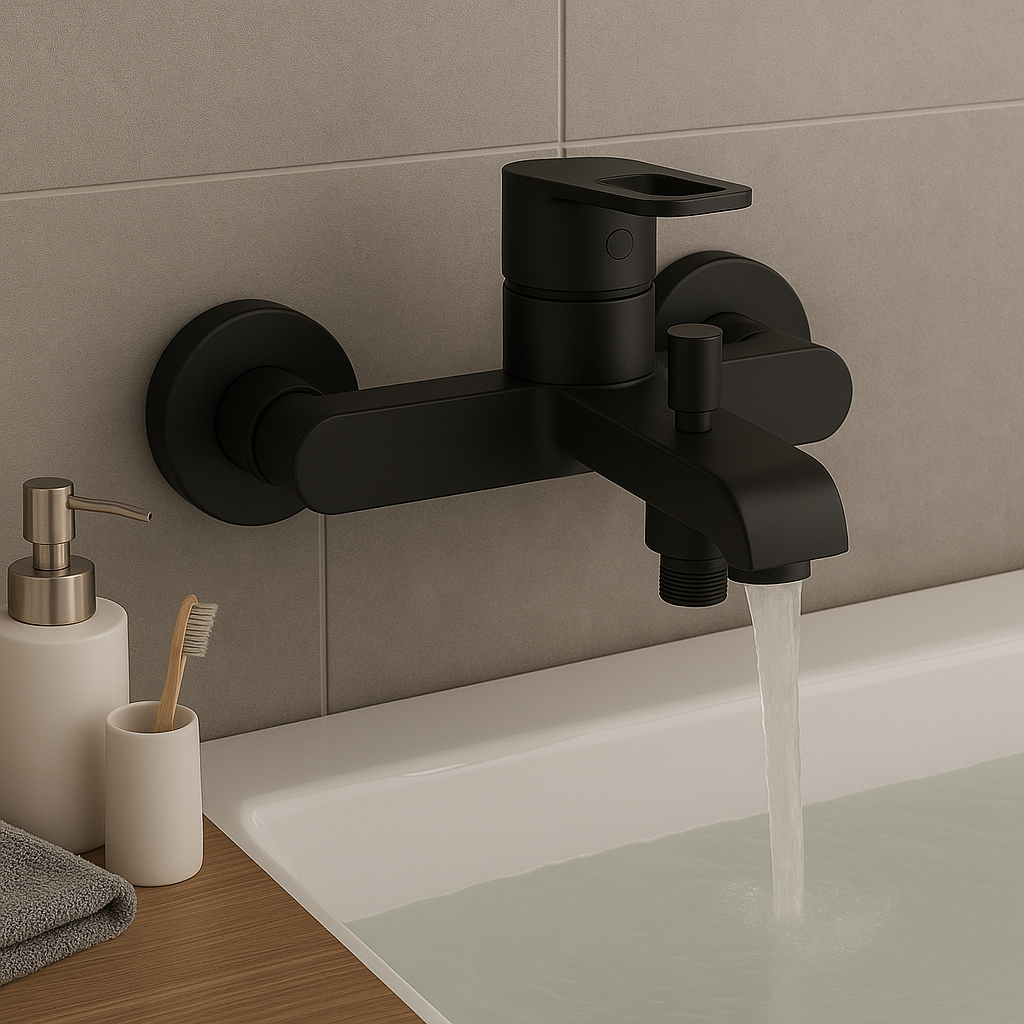 Calabria Bath Mixer - Matt Black
