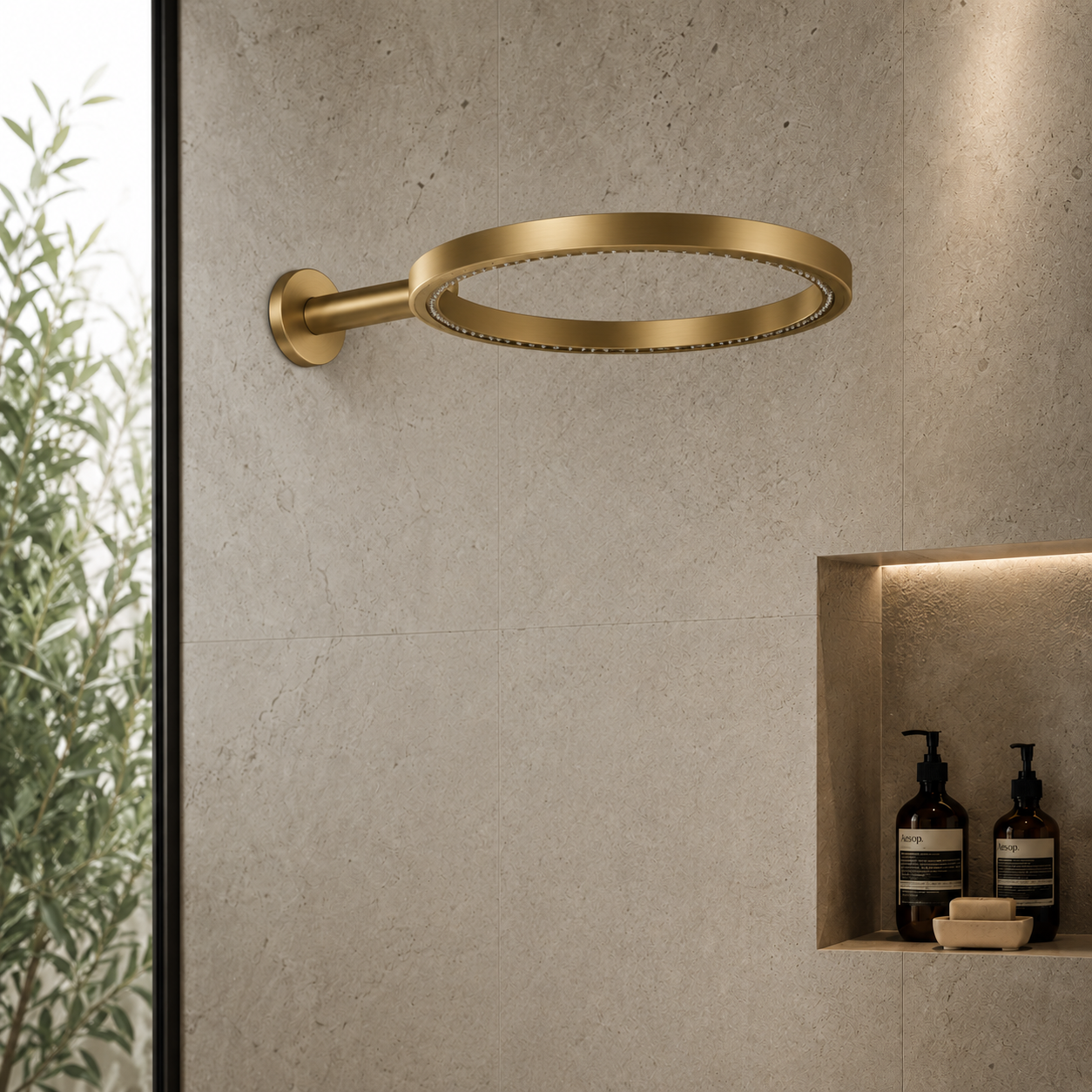Mercutio Ring Hollow Shape Stainless Steel Shower Head