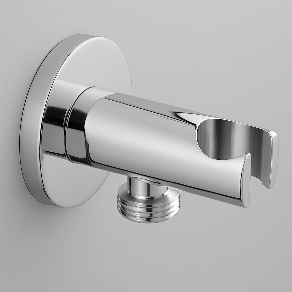 Devario Premio Shower Outlet Elbow With Holder Round Brass