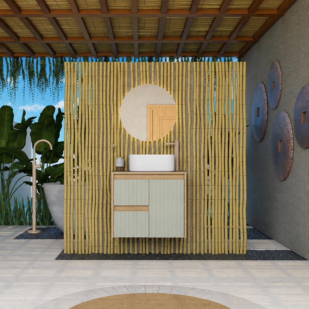 Kyoto Wooden Bathroom Vanity