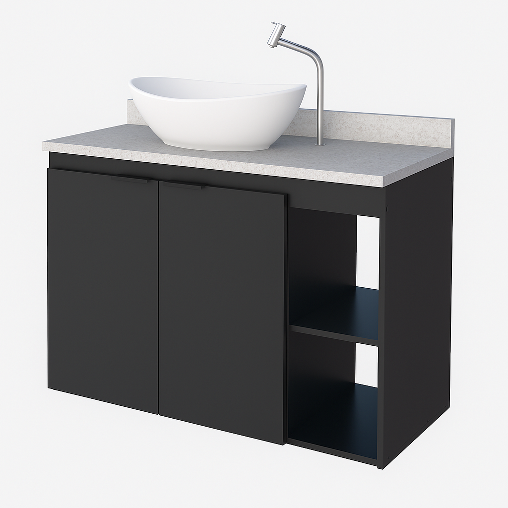 Aster Wooden Bathroom Vanity With Granite Top