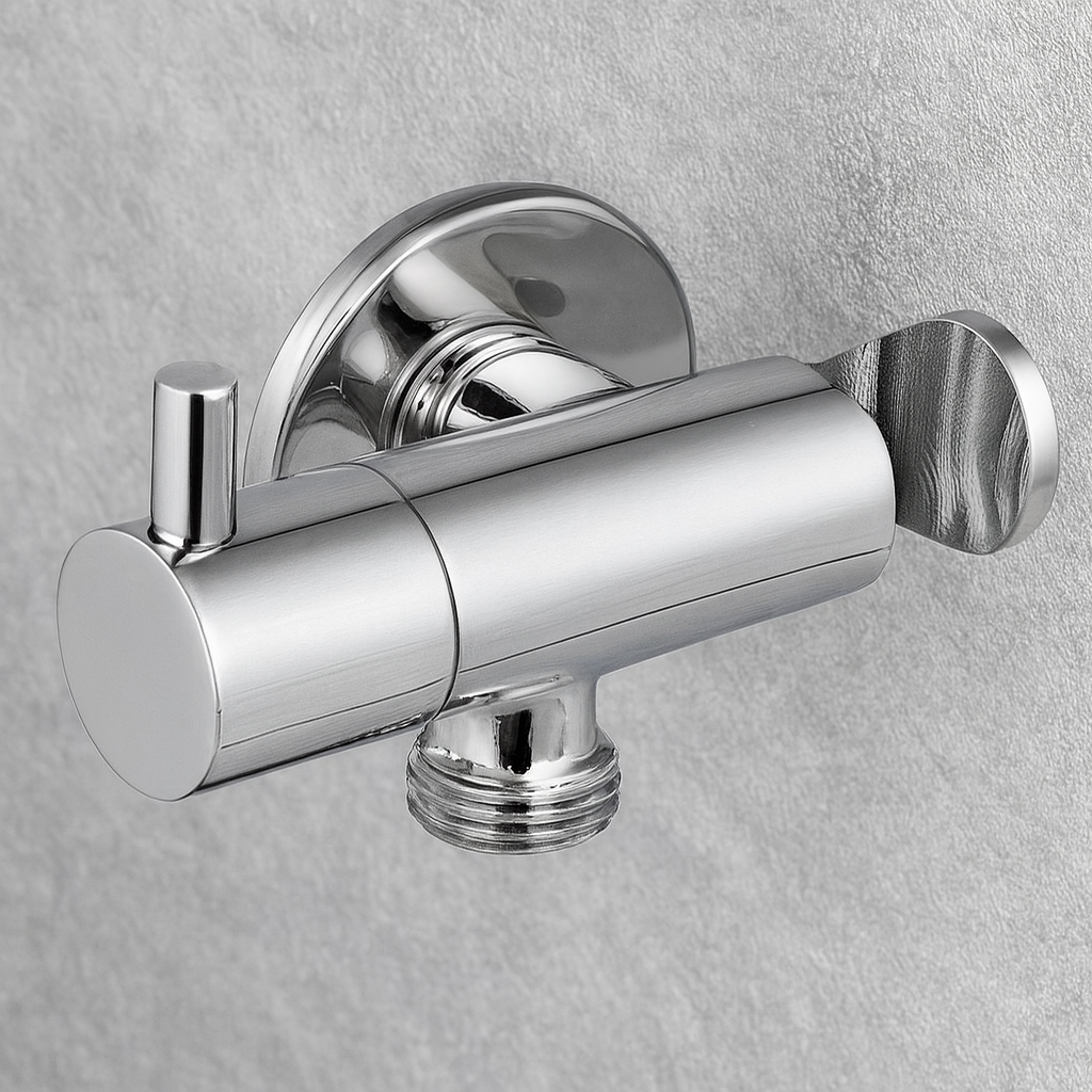 Devario Premio Angle Vavle Round With Bracket Brass