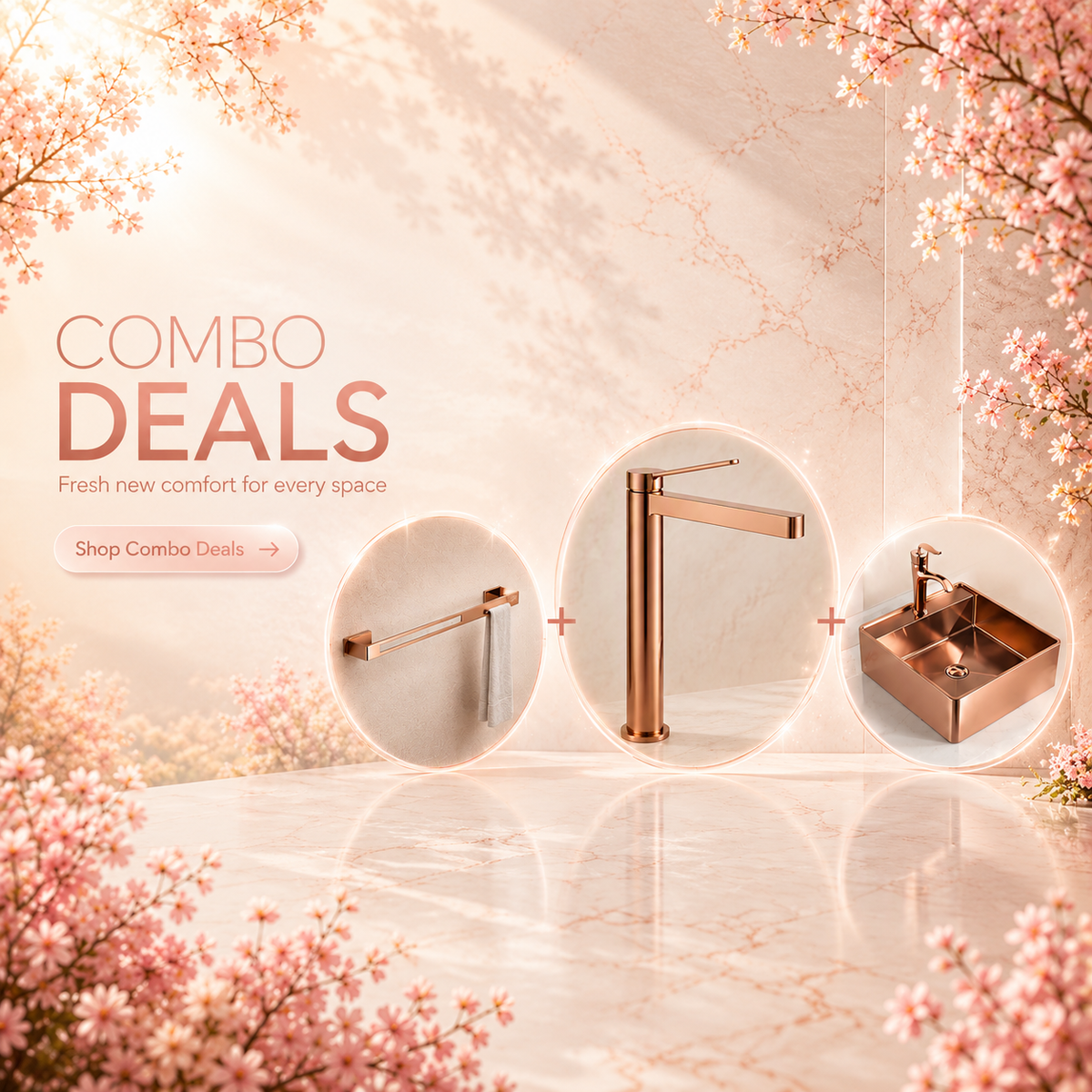 Rose Aura Bathroom Set