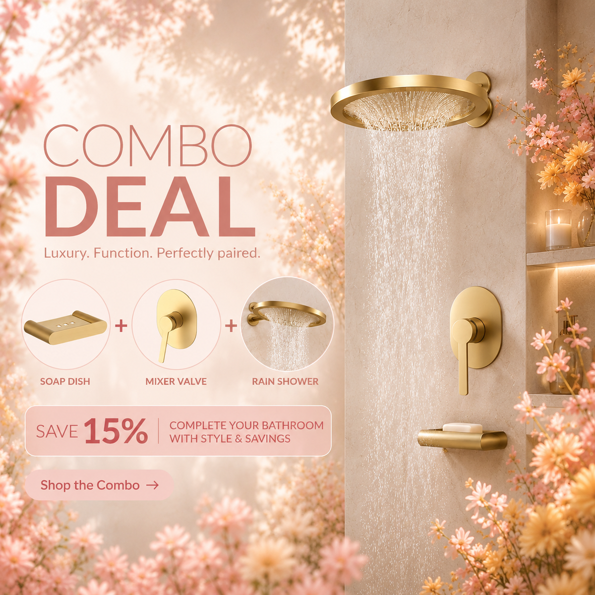 Aurelia Gold Shower Trio Combo