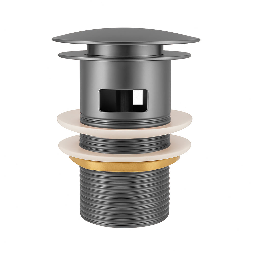 Devario Premio Basin Waste Round Pop Up 32mm Brass (With Overflow)