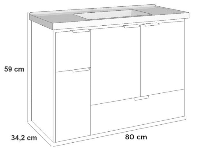 Orquidea Bathroom Vanity -80 cm