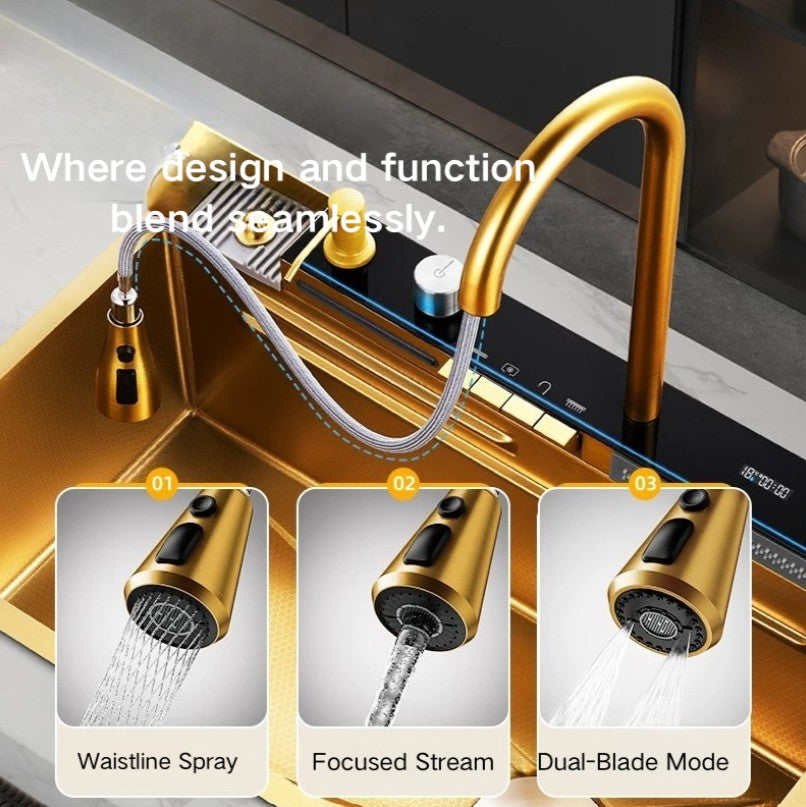 Madison Gold Multifunctional LED Modern Kitchen Sink