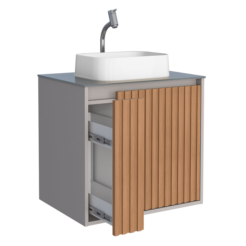 Tulipa Wooden Bathroom Vanity With Petra Basin