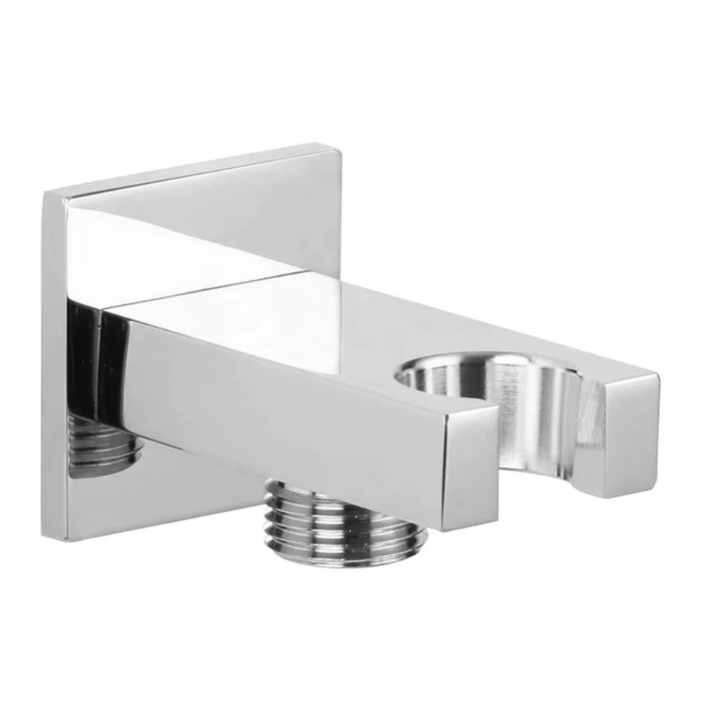 Devario Premio Shower Outlet Elbow With Holder Square Brass
