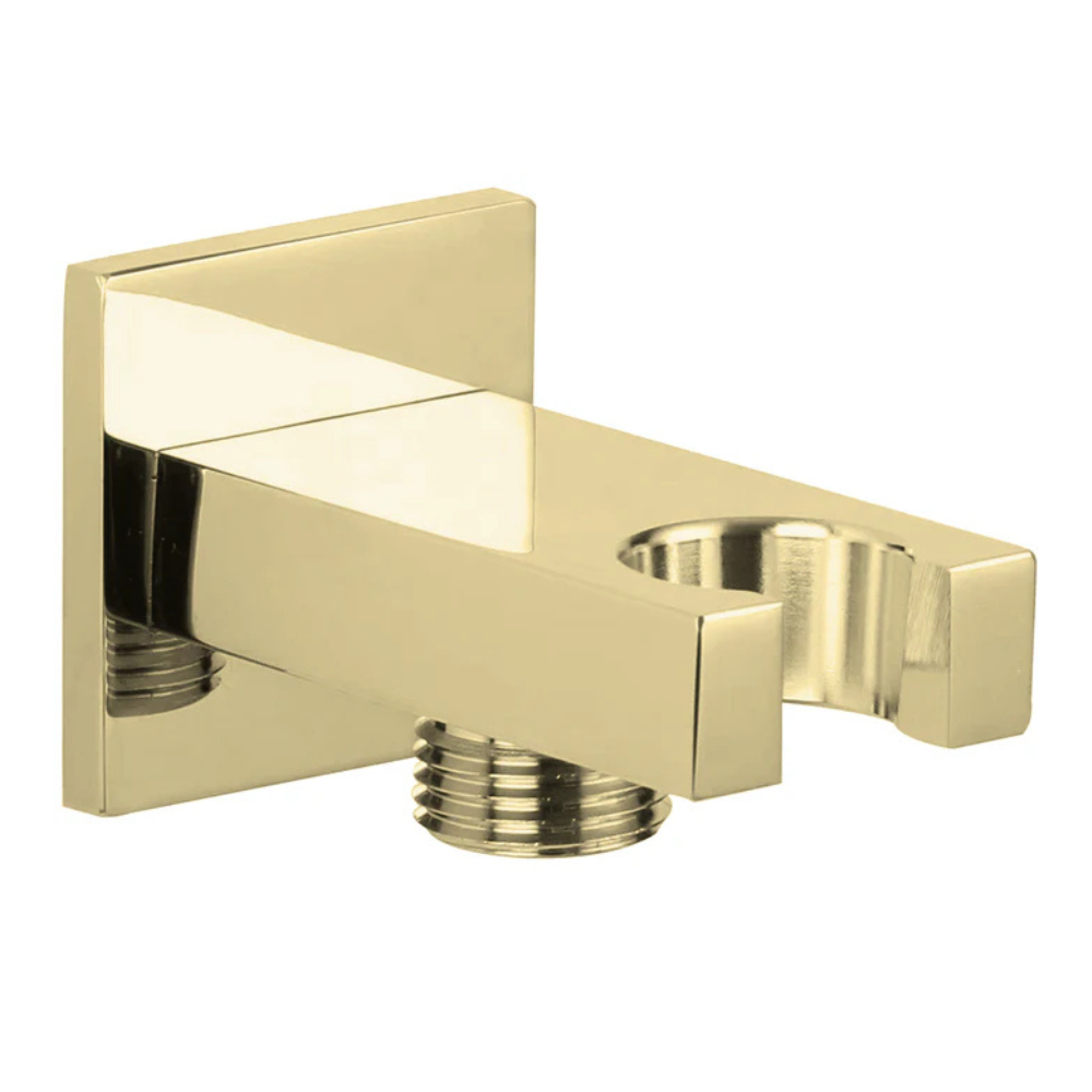 Devario Premio Shower Outlet Elbow With Holder Square Brass