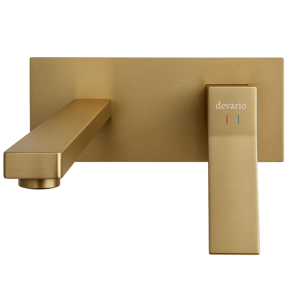 Milan Wall Basin Mixer With Spout Brass