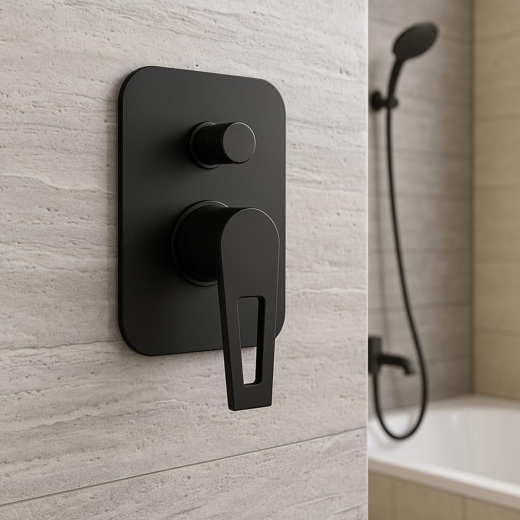 Calabria Shower Mixer With  Diverter -Matt Black