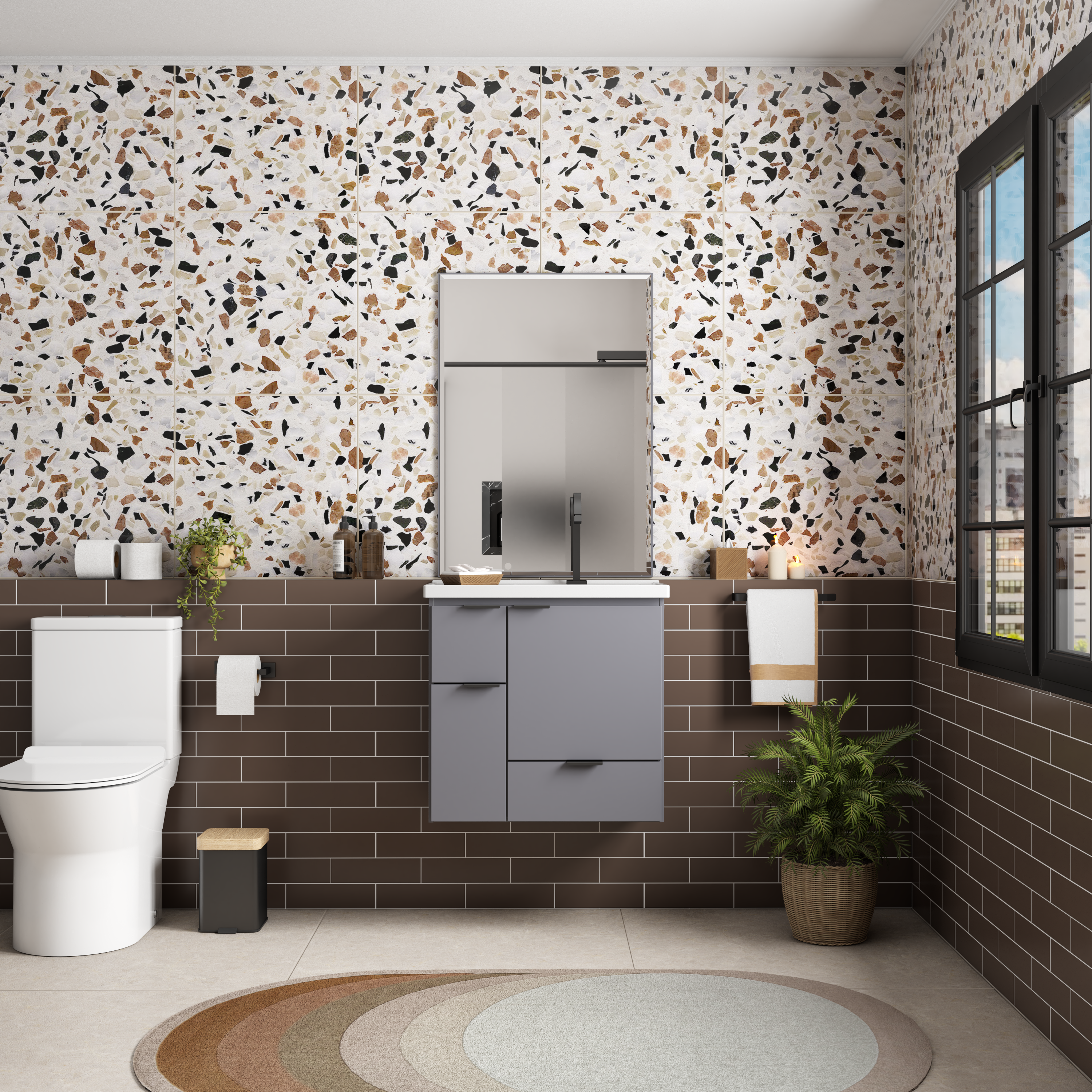 Orquídea Wooden Bathroom Vanity 60cm
