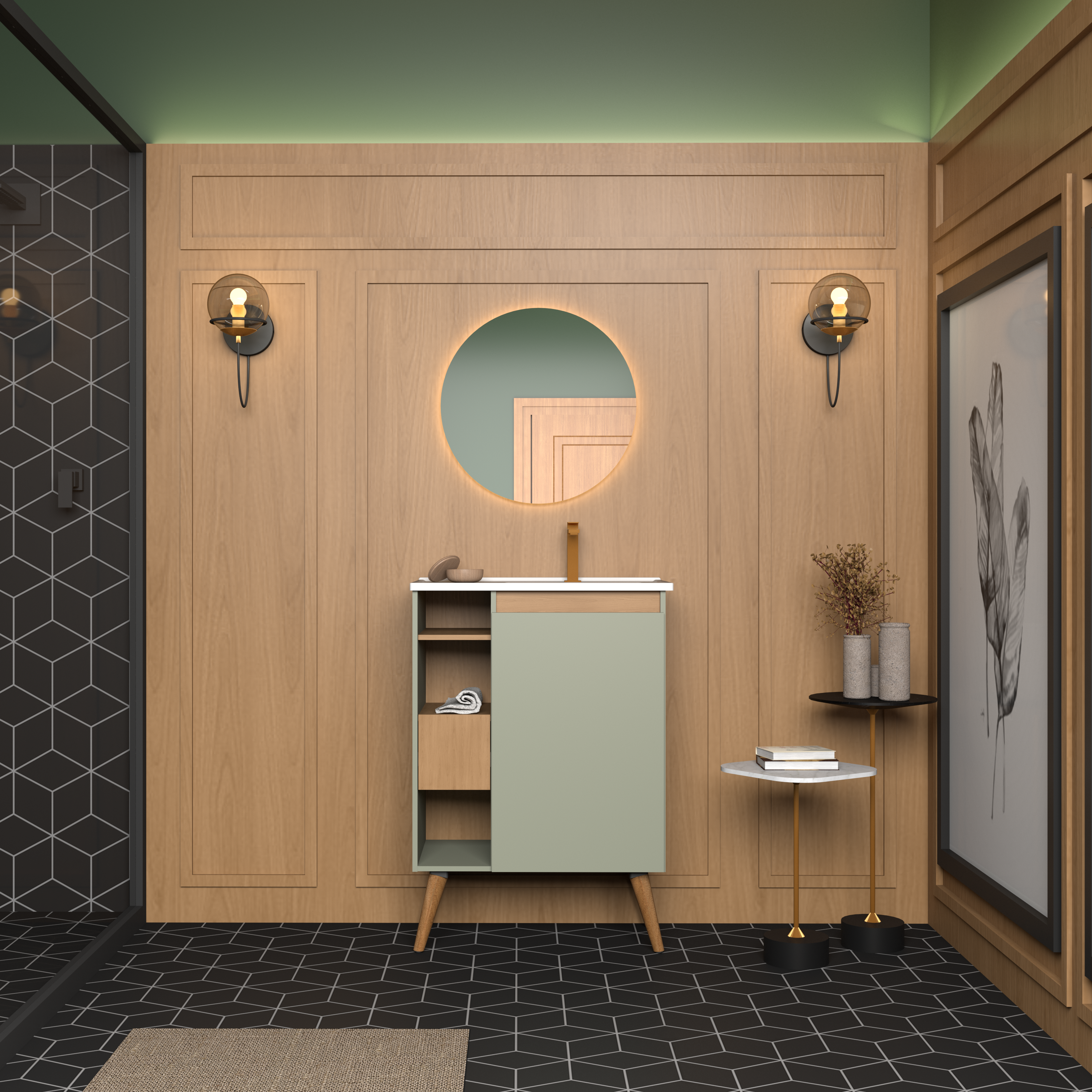 Lotus Bathroom Vanity With Legs -60cm