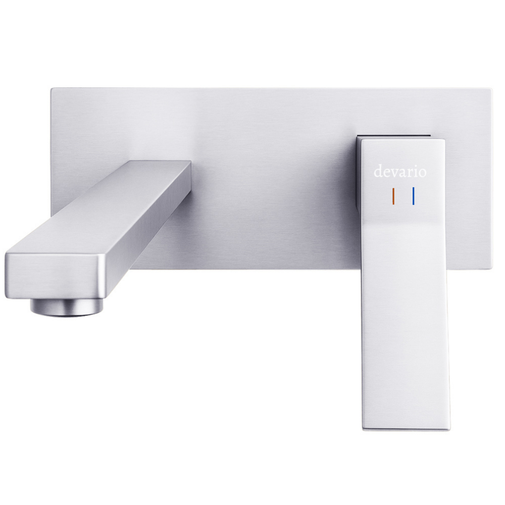 Milan Wall Basin Mixer With Spout Brass