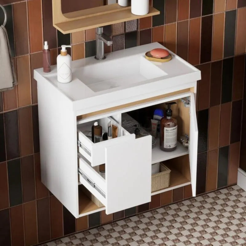 Verbena Vanity Set with Mirror and White Jequitibá Washbasin