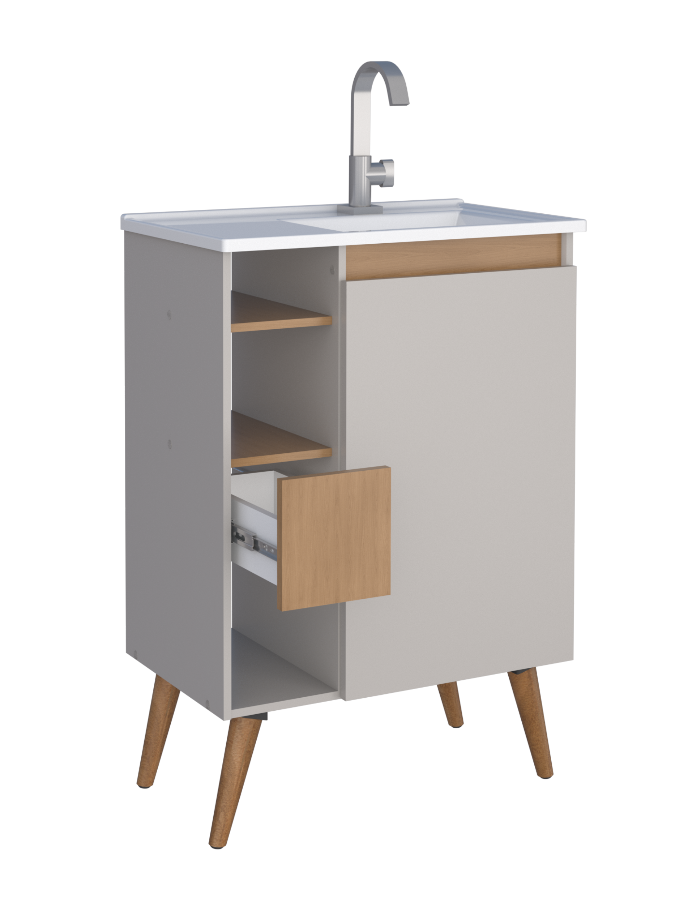 Lotus Bathroom Vanity With Legs -60cm
