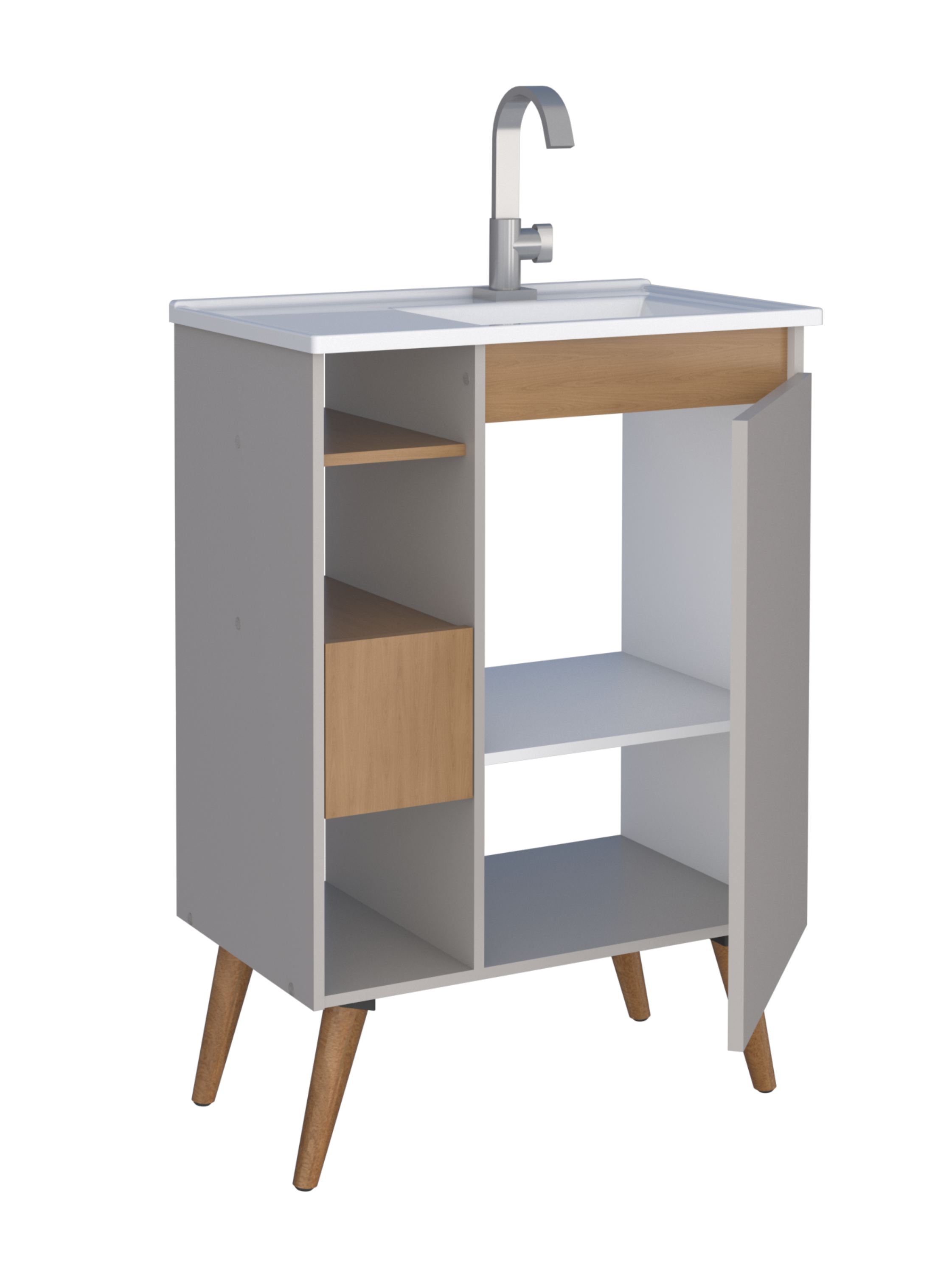 Lotus Bathroom Vanity With Legs -60cm