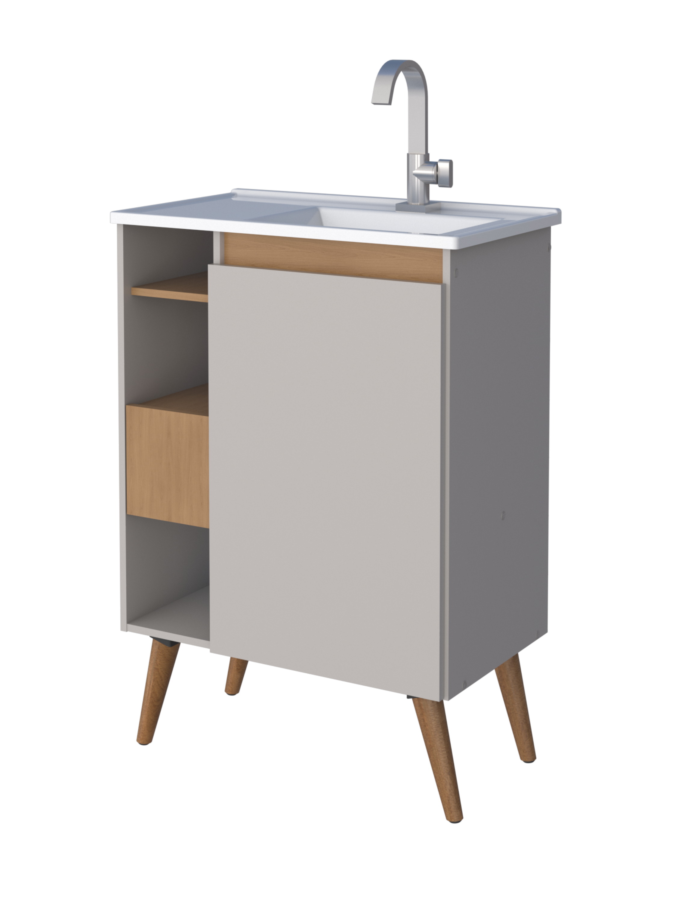 Lotus Bathroom Vanity With Legs -60cm