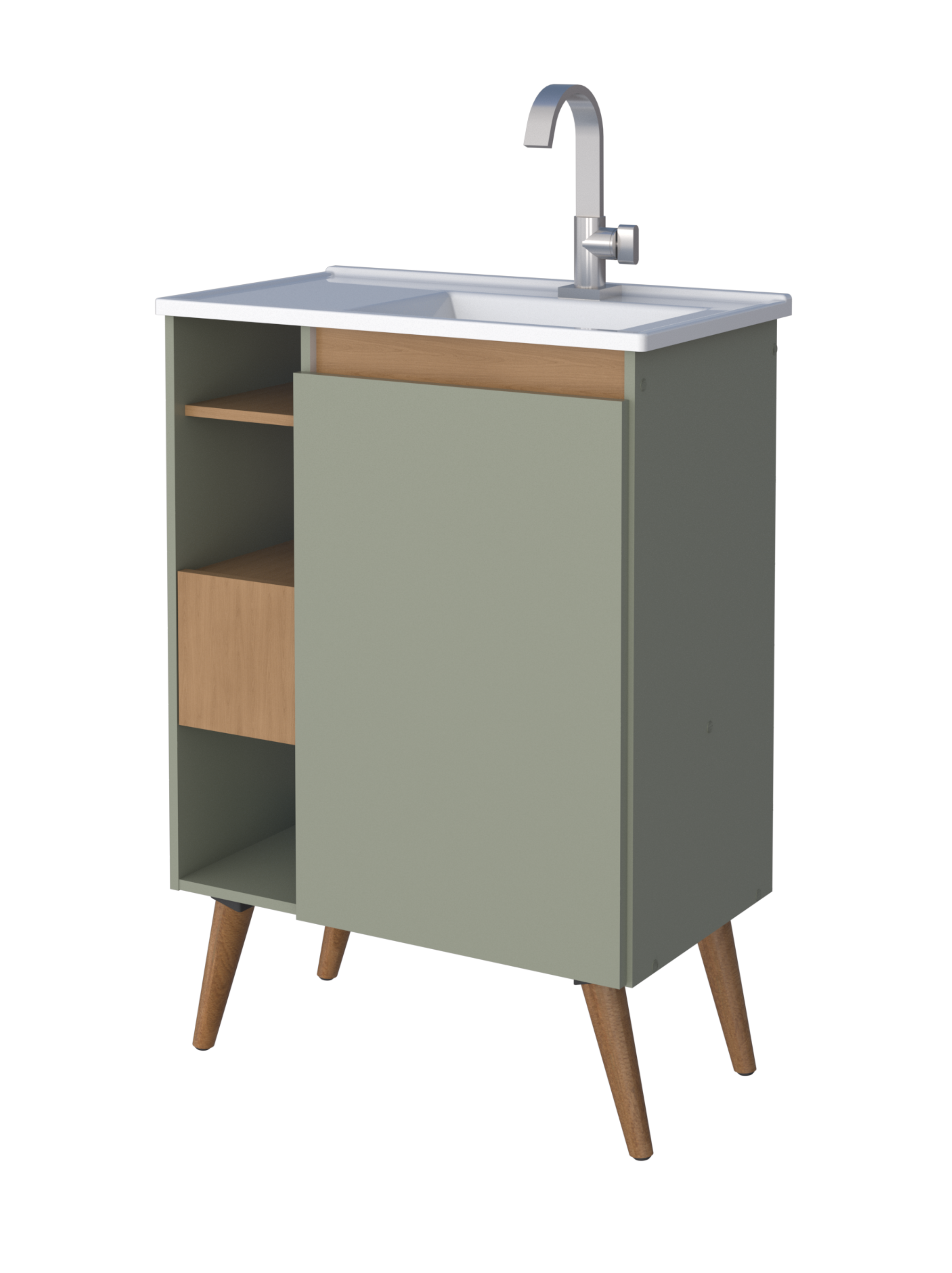 Lotus Bathroom Vanity With Legs -60cm