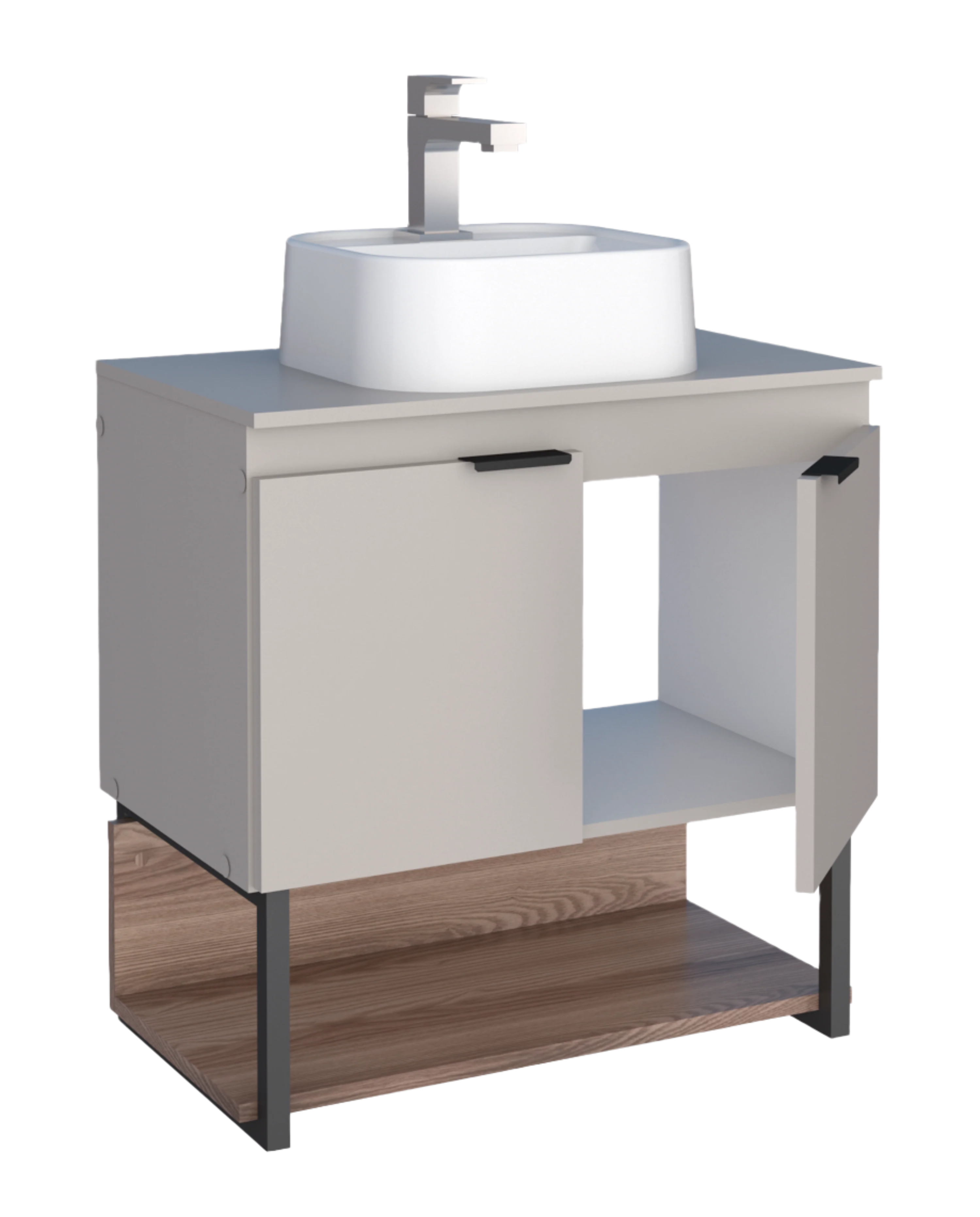 Salvia Wooden Bathroom Vanity With Duna Basin