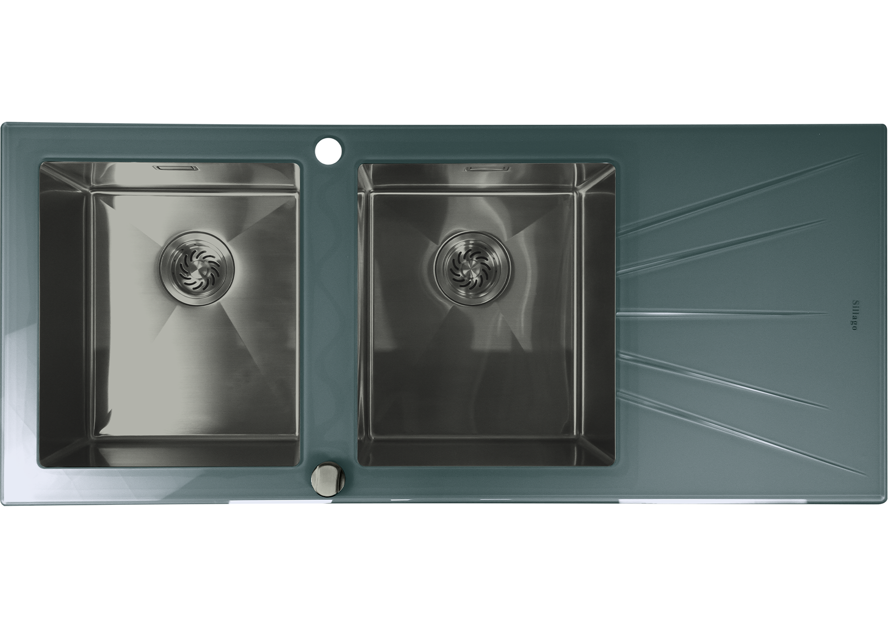 Mahina Double Bowl Glass Kitchen Sinks