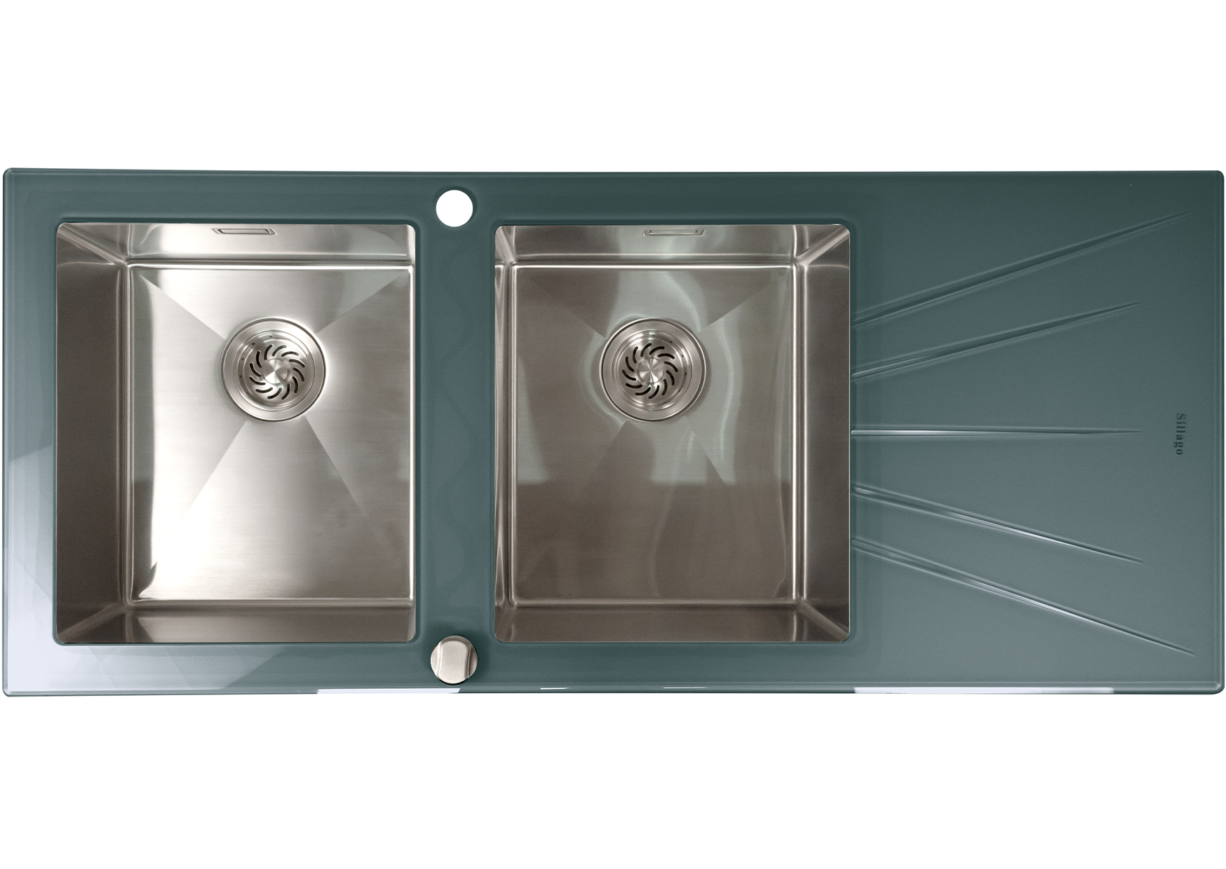 Mahina Double Bowl Glass Kitchen Sinks