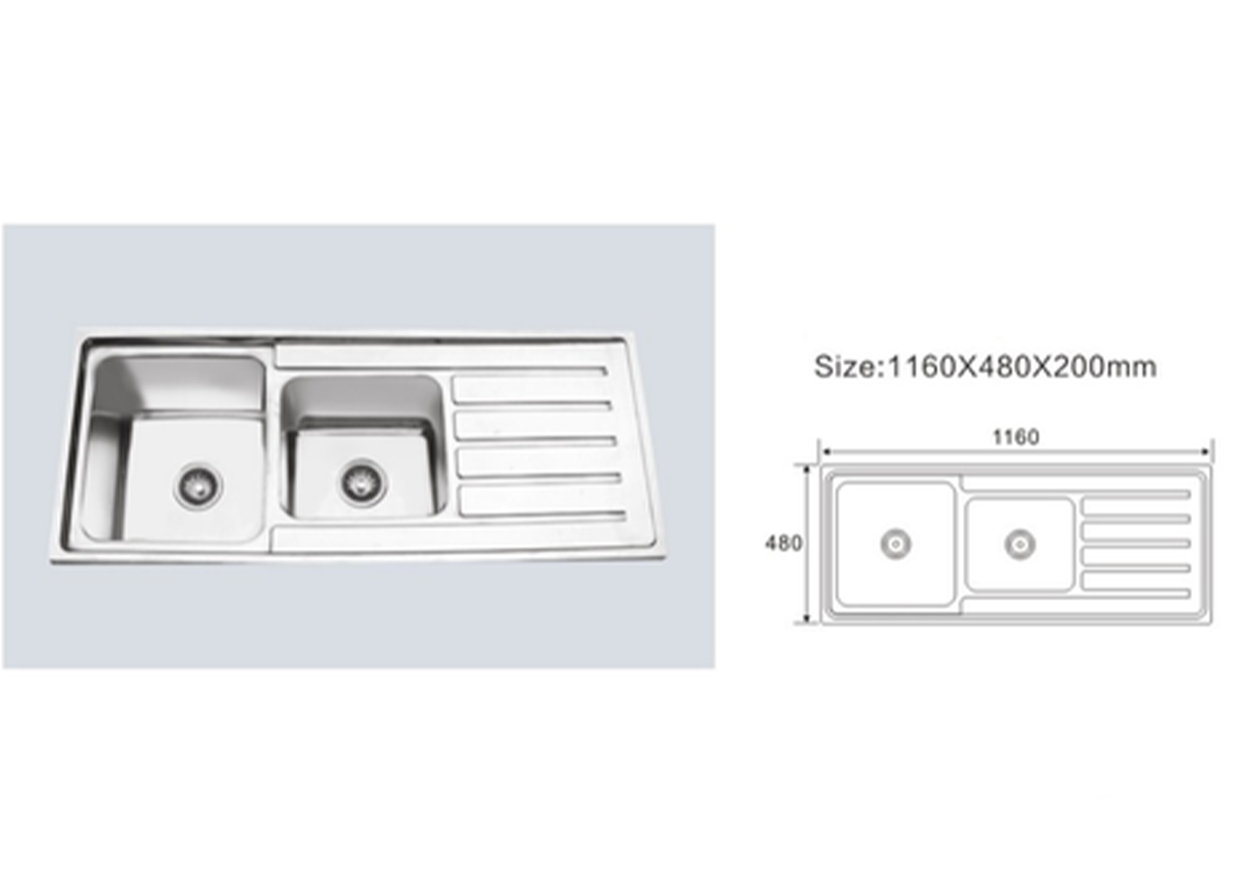 Sillago Soyla Double Bowl Counter Top Sink