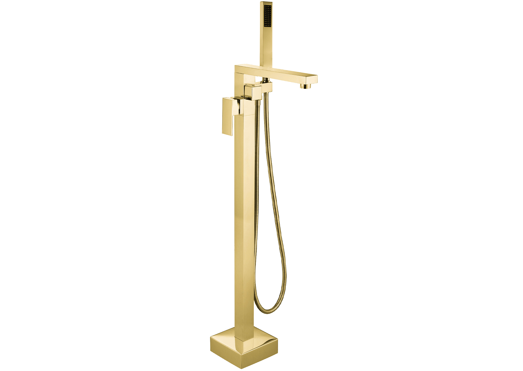 Devario Premio Freestanding Bath Mixer Square Brass