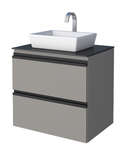 Gaia Steel Bathroom Vanity With Tempered Glass And Prisma Basin