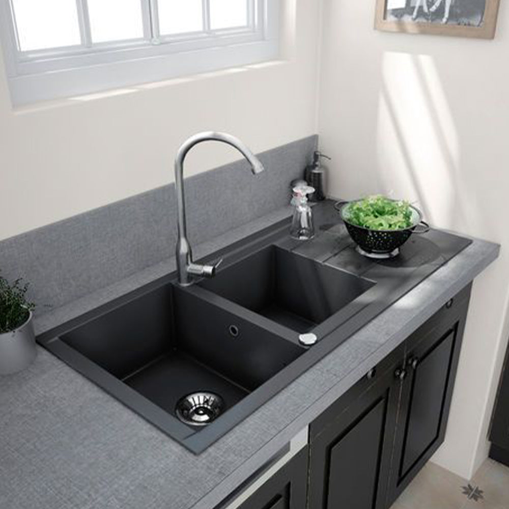 Mahina Double Bowl Glass Kitchen Sinks