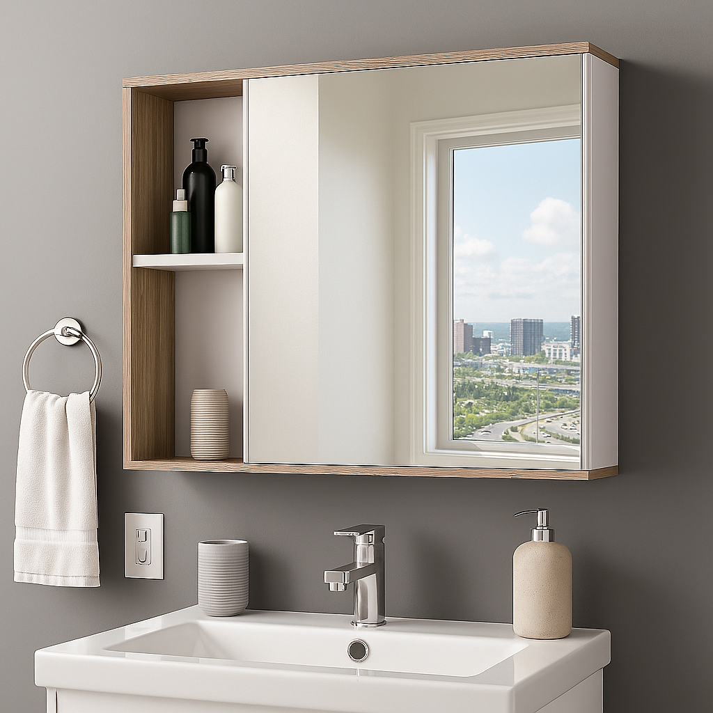 Caeté Wooden Bathroom Mirror