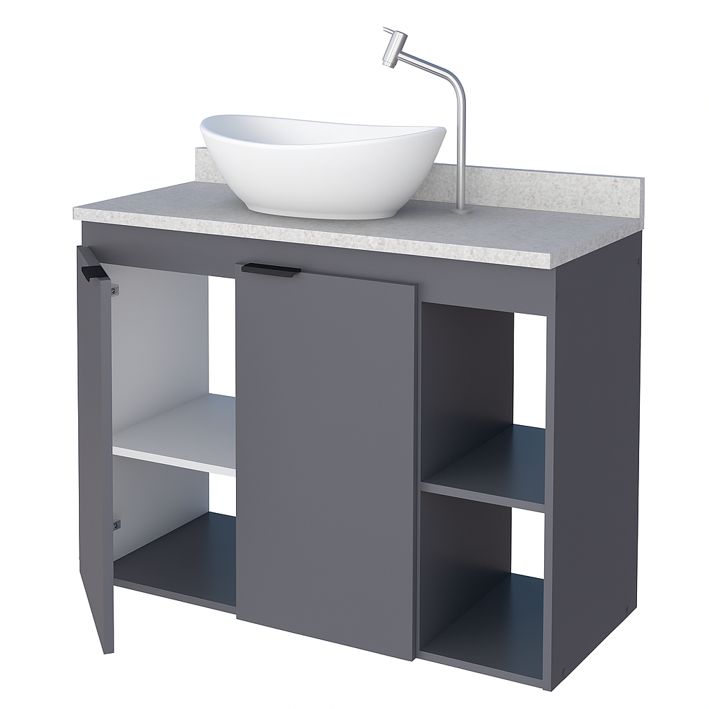 Aster Wooden Bathroom Vanity With Granite Top
