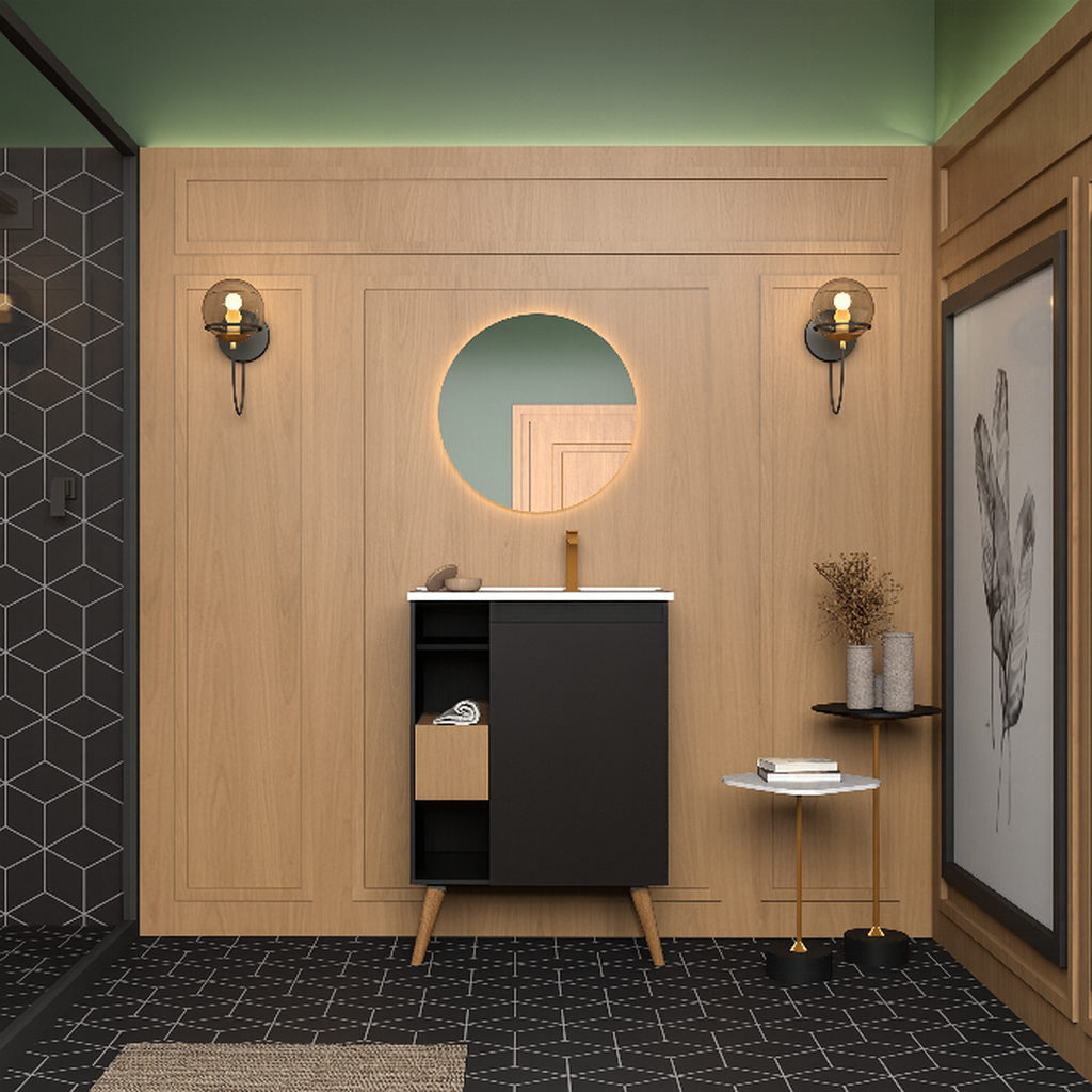 Lotus Bathroom Vanity With Legs -60cm