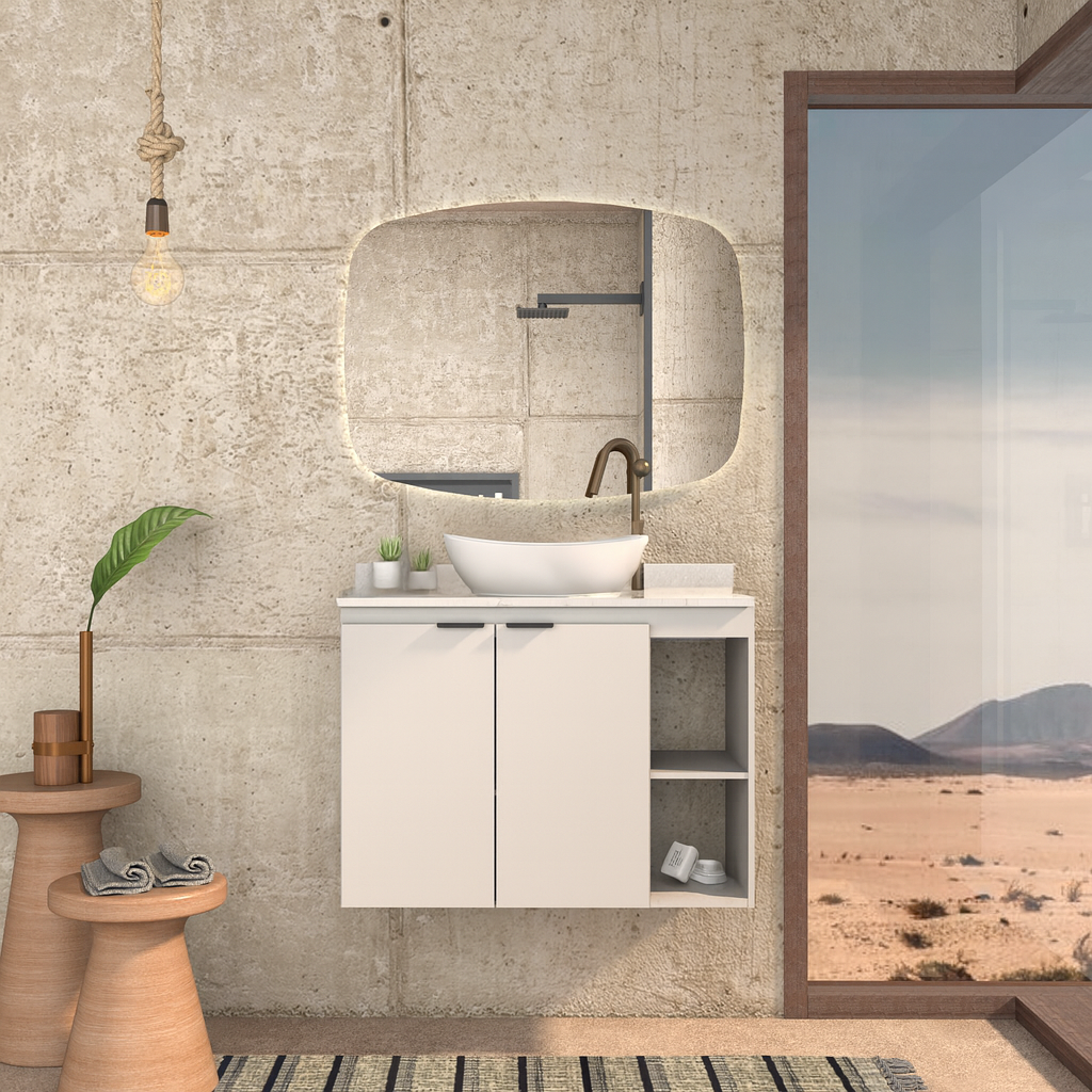 Aster Wooden Bathroom Vanity With Granite Top