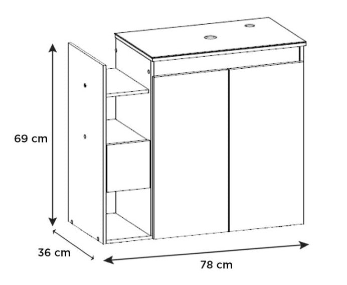 Lotus 80 bathroom Vanity Without Legs- Bali Basin