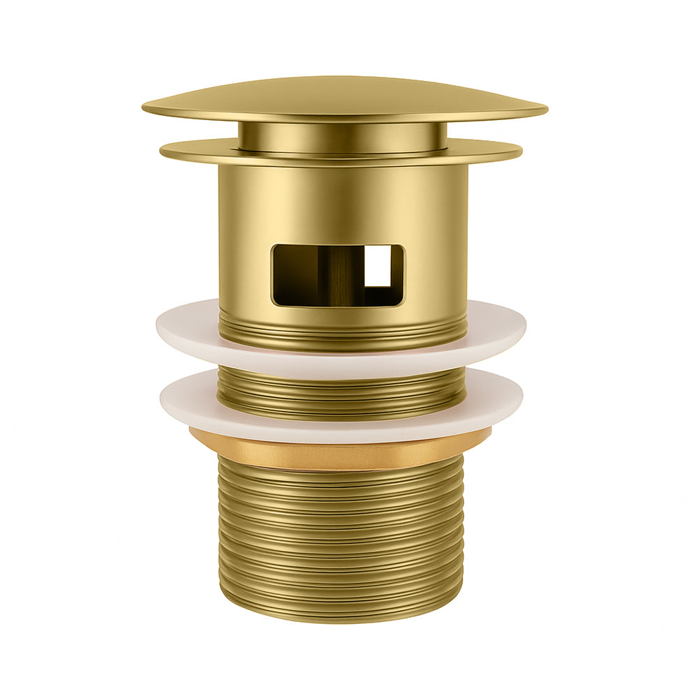 Devario Premio Basin Waste Round Pop Up 32mm Brass (With Overflow)