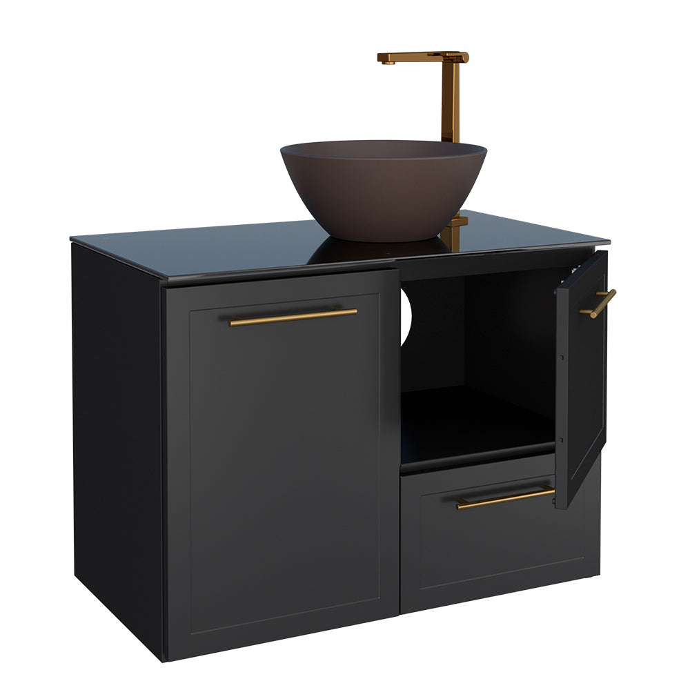 Jambo Tempered Glass Bathroom Vanity- Cuia Basin