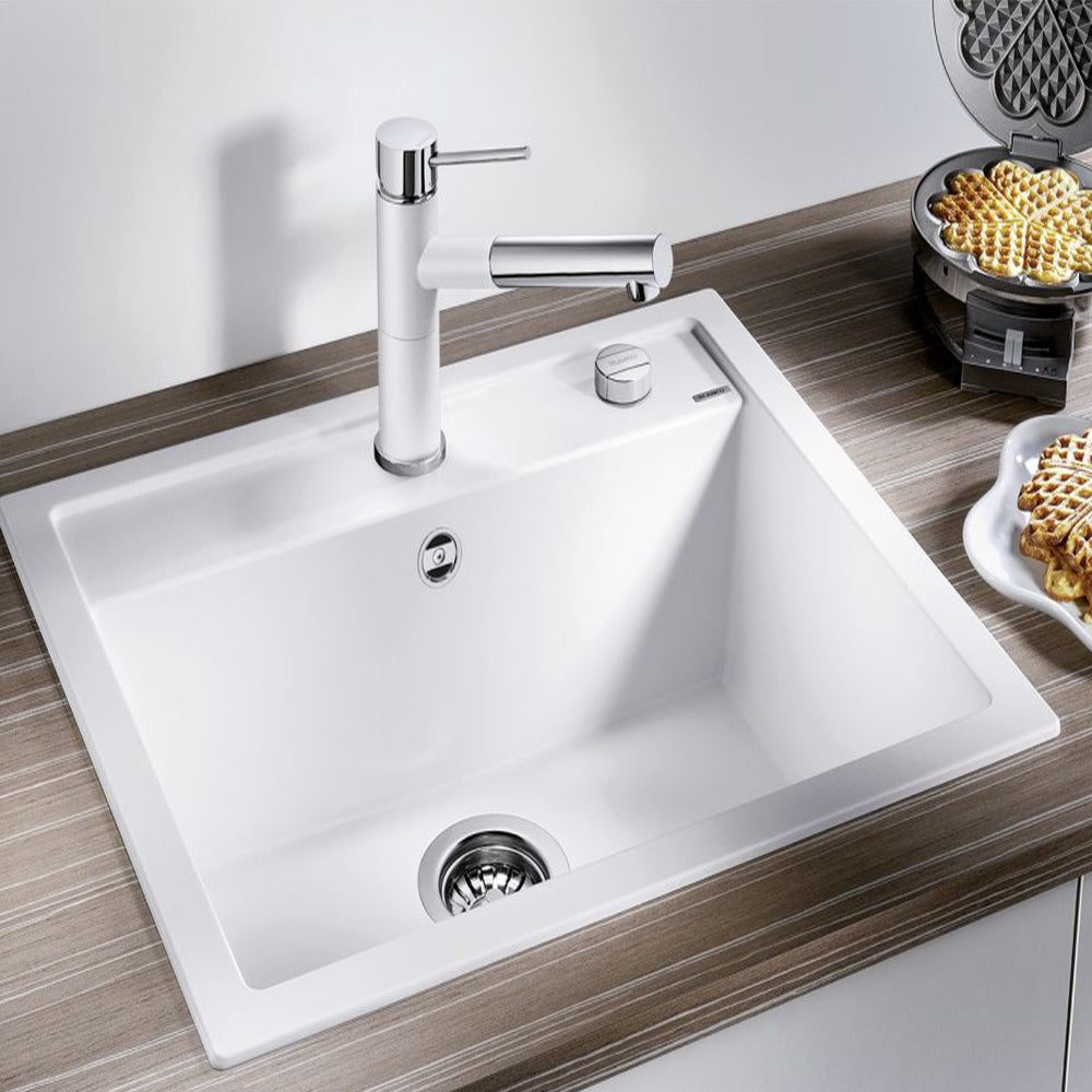 Quinn Small Bowl Quartz Kitchen Sink- White