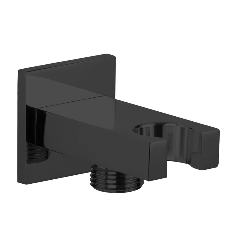 Devario Premio Shower Outlet Elbow With Holder Square Brass