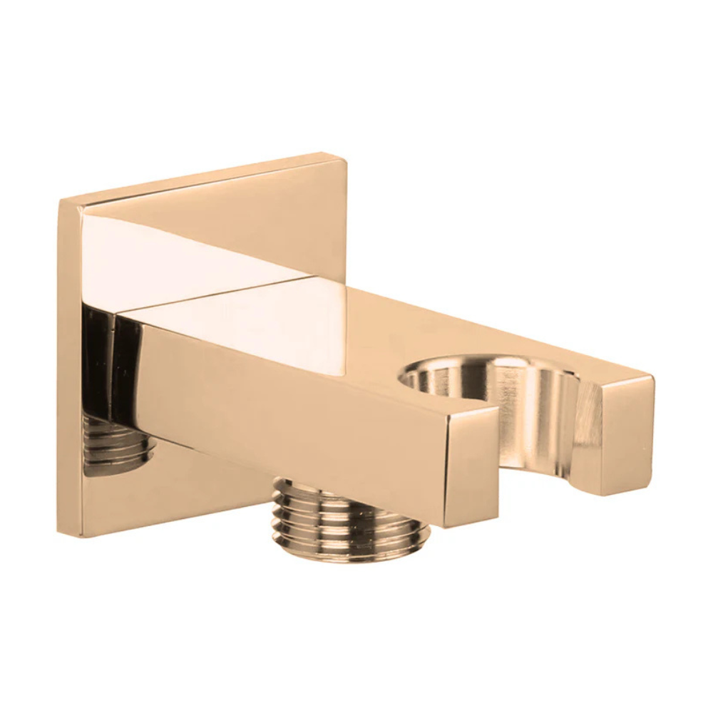 Devario Premio Shower Outlet Elbow With Holder Square Brass