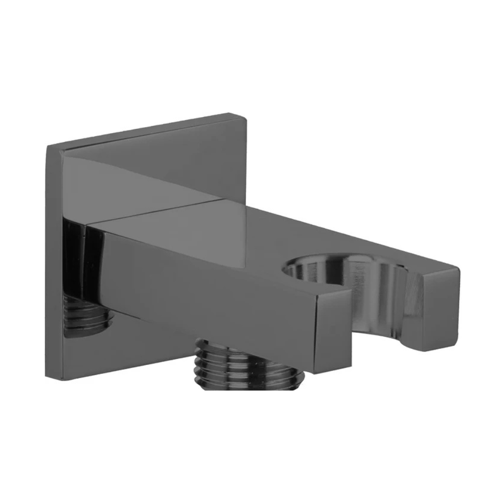 Devario Premio Shower Outlet Elbow With Holder Square Brass